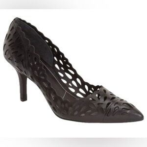 Charles by Charles David, Elegant Black laser cut out Women's Heels, Size 7.5